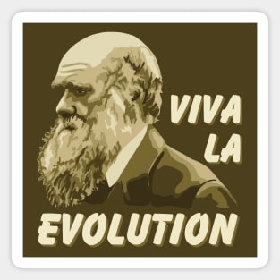 Viva La Evolution Charles Darwin Portrait Magnet